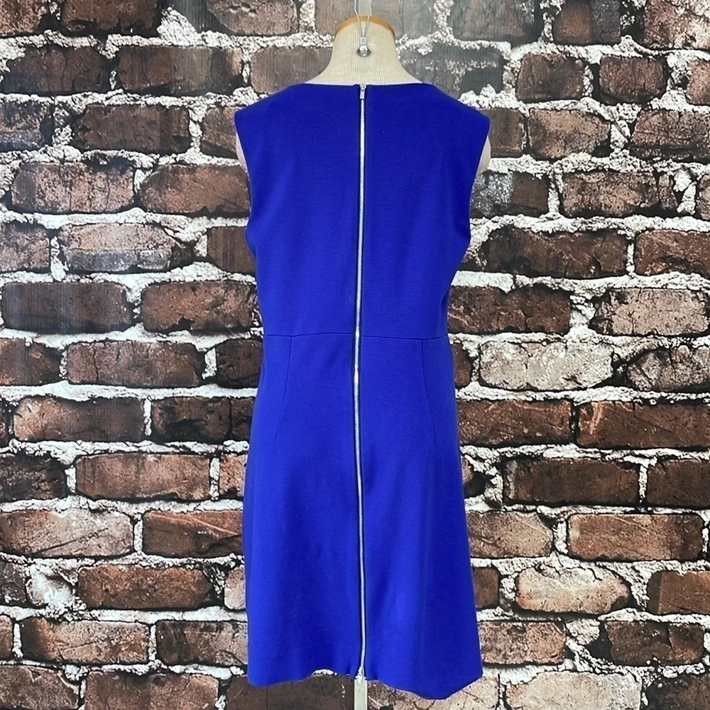 Diane Von Furstenberg Dress Women's 12 Cobalt Blue Sleeveless Sheath Knee Length